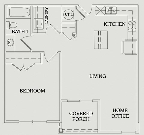 a floor plan of a small house with a bedroom and a living room